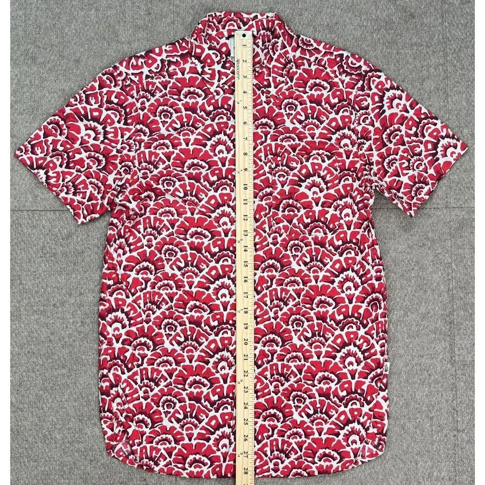 The North‎ Face Spell Out Men's Button Up Short Sleeve Shirt Size Small